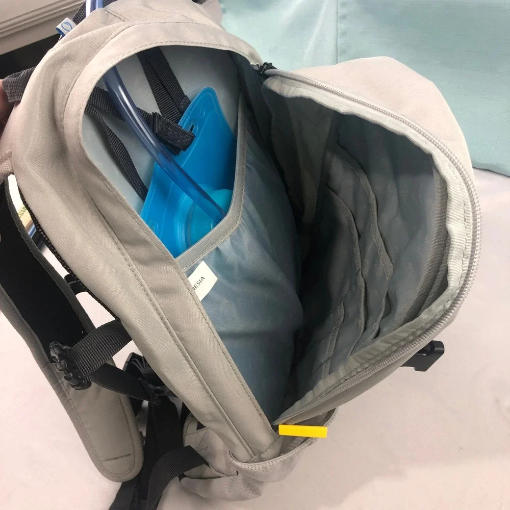 Quest Hydration Backpack Light Gray Hiking Pack with 2 Liter/72 oz Water Bladder
